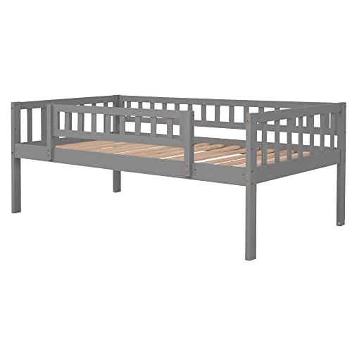 DEYOBED Triple Wooden Bunk Bed - Twin Over Twin Over Twin with Slide and Dual Ladders | Ultimate Sleep and Play Solution for 3 Kids and Teens