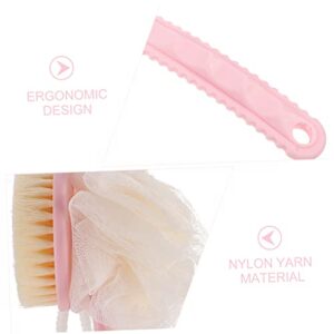 FRCOLOR Shower Brush Dry Brushing Body Brush Body loofah Shower Scrub Brush for Body Bath mesh Sponge exfoliating Body Puffs Back Scrubber Brush Back Skin Scrubber Bath Scrubber mesh Ball