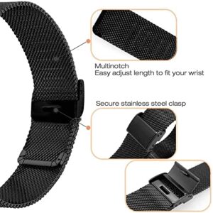 Wrist Strap Intended for Amazfit Bip 5/GTR 4/GTR 3/GTR 3 Pro/GTR 2/GTR 47mm Smart Watch Band, Replacement Metal Wrist Band for Amazfit Bip 5/GTR 4/GTR 3/GTR 3 Pro/GTR 2/GTR 47mm Smartwatch Stainless Steel Bracelet Adjustable Loop (Silver+Rose Gold)