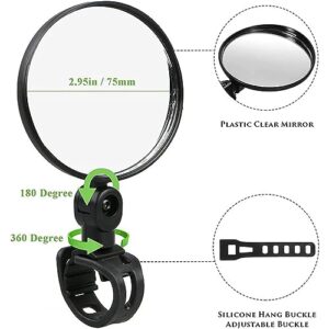 Smart Mini Inspection Mirror for Extension Pole Attachment Stand Can Rotated 360° and Silicone Buckle Can Adjusted for A More Secure Fit Inspect Roofs Gutters Inside Duct Work Birds’ Nests 1Pcs