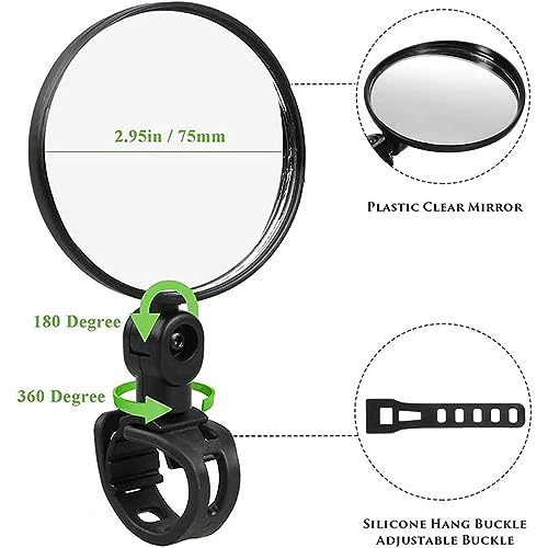 Smart Mini Inspection Mirror for Extension Pole Attachment Stand Can Rotated 360° and Silicone Buckle Can Adjusted for A More Secure Fit Inspect Roofs Gutters Inside Duct Work Birds’ Nests 1Pcs