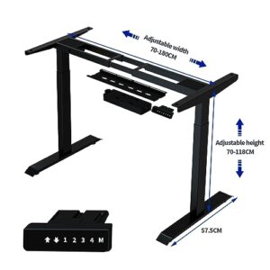 TRUNYAQI Dual Motor Electric Stand Up Desk Frame, Heavy Duty Ergonomic Standing Desk Frame for 27 to 71 Inch Table Tops,Sit Stand Memory Computer Desk Frame, Adjustable Height and Length