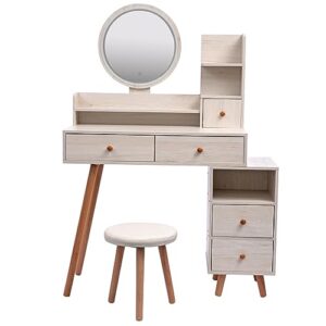 ciatre elegant vanity table set with led mirror and spacious storage, adjustable length, and stylish design - perfect for your makeup routinecity