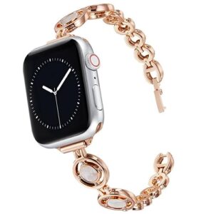 compatible with apple watch series 8 7 6 5 4 3 2 1 se apple watch, apple watch band for apple watch - rose gold