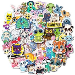 50Pcs Cartoon Big Eyes Stickers for Water Bottles,Toys Teens Boys Girls Adults Gifts,Vinyl Waterproof Stickers for Laptop,Phone,Notebook,Skateboard Decal Sticker Pegatinas Juguete