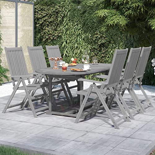 WFAUIBR Dining Set 7 Piece Patio,Chat Conversation Tables and Chairs,Whether You Have a Balcony, Lawn, Garden, or Poolside, This Set is Outdoor Spaces,Gray/A,7 Piece 66.9"