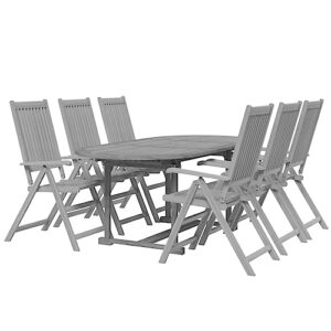 WFAUIBR Dining Set 7 Piece Patio,Chat Conversation Tables and Chairs,Whether You Have a Balcony, Lawn, Garden, or Poolside, This Set is Outdoor Spaces,Gray/A,7 Piece 66.9"