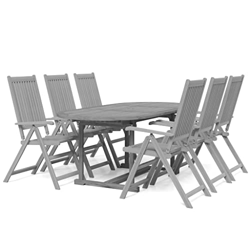 WFAUIBR Dining Set 7 Piece Patio,Chat Conversation Tables and Chairs,Whether You Have a Balcony, Lawn, Garden, or Poolside, This Set is Outdoor Spaces,Gray/A,7 Piece 66.9"