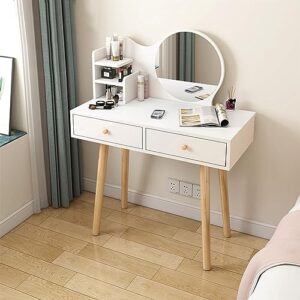 makeup vanity desk with mirror vintage vanity set small space vanity makeup table makeup vanity dressing table vanity table set suitable for ladies and girls' bedrooms ( color : white , size : 24in )