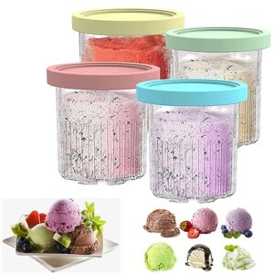 evanem creami containers, for ninja creami deluxe,24 oz creami deluxe airtight,reusable for nc501 series ice cream maker