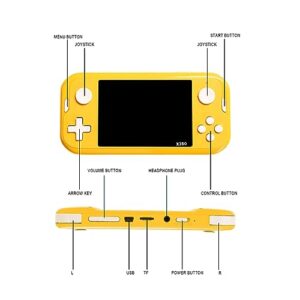 Portable Game Console Retro Handheld Game Console 700+ Classic Game 10 Classic Emulator HD IPS Screen Support Player Function Best Childhood Memories-Yellow