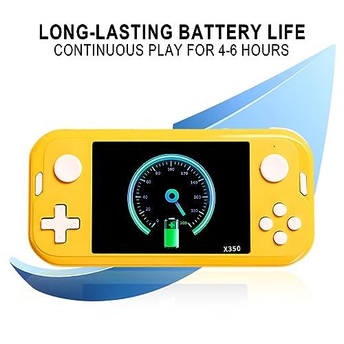 Portable Game Console Retro Handheld Game Console 700+ Classic Game 10 Classic Emulator HD IPS Screen Support Player Function Best Childhood Memories-Yellow