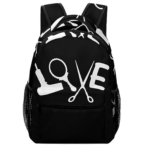 Hairdresser Hairstylist Love Barber Tool Backpacks Cute Shoulder Bag Laptop Bags Work Travel Causal Daypack Gift