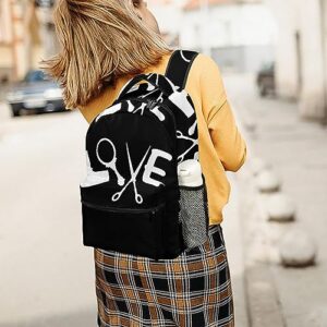 Hairdresser Hairstylist Love Barber Tool Backpacks Cute Shoulder Bag Laptop Bags Work Travel Causal Daypack Gift