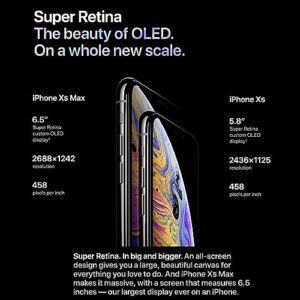 Apple iPhone Xs Max Mobile Phone 6.5inch A12 Bionic Original iOS 4GB RAM 64GB/256GB ROM Hexa Core 12MP NFC 4G LTE Cellphone 256GB with Face ID/White