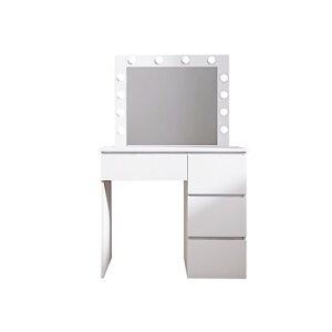 geror makeup vanity table set with drawer and storage cabinet, dressing table with vanity cushioned stool for bedroom, makeup room