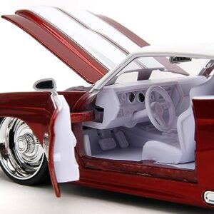 1971 Chevy Chevelle SS Candy Red with White Top, White Stripes and White Interior Bigtime Muscle Series 1/24 Diecast Model Car by Jada 35020