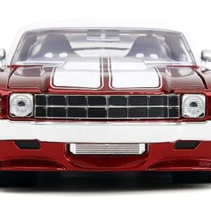 1971 Chevy Chevelle SS Candy Red with White Top, White Stripes and White Interior Bigtime Muscle Series 1/24 Diecast Model Car by Jada 35020