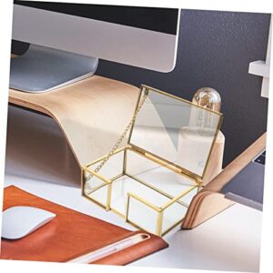 Tofficu 2 Pcs Metal Business Card Case Tea Bag Organizer Box Vintage Pictures Clear Jewelry Organizer Box Collection Cards Box Glass Jewelry Trinket Box Clear Jewelry Holder Id Display Box