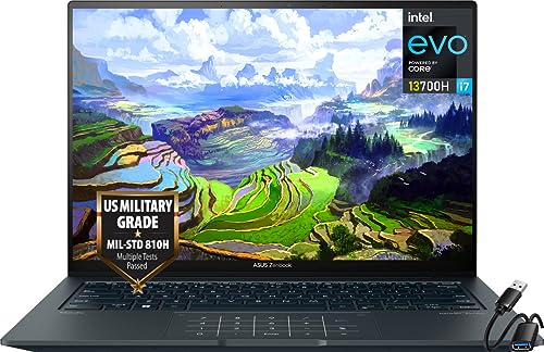 ASUS Zenbook 14.5" 2.8K(2880 x 1800) 120Hz OLED Laptop | EVO 14-Core i7-13700H | 16GB DDR5 | 100% DCI-P3 | WiFi 6E | 2X Thunderbolt 4 | Widnows 11 Home | w/HDMI (16GB LPDDR5 RAM | 1TB PCIe SSD)