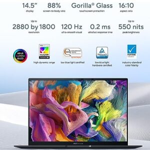 ASUS Zenbook 14.5" 2.8K(2880 x 1800) 120Hz OLED Laptop | EVO 14-Core i7-13700H | 16GB DDR5 | 100% DCI-P3 | WiFi 6E | 2X Thunderbolt 4 | Widnows 11 Home | w/HDMI (16GB LPDDR5 RAM | 1TB PCIe SSD)