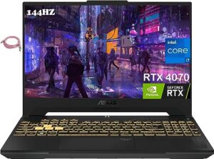 asus tuf f15 (2023) gaming laptop, 15.6" fhd 144hz fhd ips-type display, nvidia geforce rtx 4070, intel core i7-12700h, 16gb ddr4, 1tb pcie ssd,wi-fi 6, windows 11 home, backlit keyboard, gray/oly