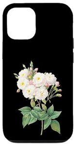 iphone 13 pierre joseph redoute white roses paint flower gardener gift case