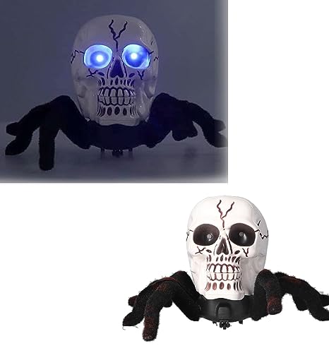 2023 New Skull Tarantula Toy, Remote Control Spider, Spooky RC Spider Prank Toy with Light Up Eyes, High Simulation Fake Spider, Great Hallowee Toy for Kids