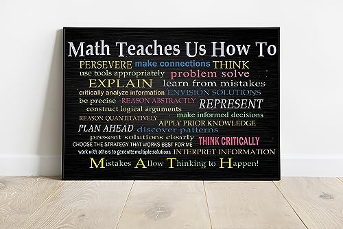 Posters Math Teaches Us How To Persevere Make Connections Think Math, Classroom, Back To School, Lover Math Art Decor, Classroom Decor, Math Teacher Gift [UNFRAME]