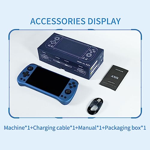 HMNY Handheld Game Console with 30000 Classical Games, 5.5 Inch HD Screen, HDMI Interface, Support Various Emulators (16G+128G)