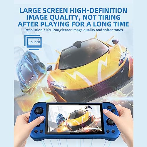 HMNY Handheld Game Console with 30000 Classical Games, 5.5 Inch HD Screen, HDMI Interface, Support Various Emulators (16G+128G)