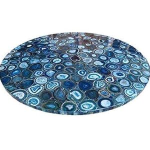 54 x 54 Inches Black Agate Stone Resin Art Living Room Table with Luxurious Look Round Shape Marble Dining Table Top