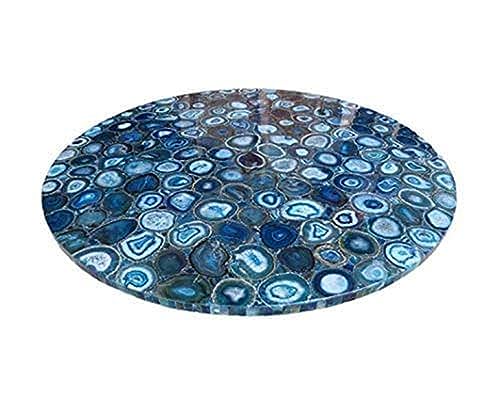 54 x 54 Inches Black Agate Stone Resin Art Living Room Table with Luxurious Look Round Shape Marble Dining Table Top