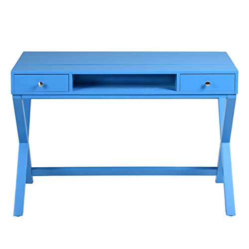 AVGVLIJ Lift Desk with 2 Drawer Storage, Computer Desk with Lift Table Top, Adjustable Height Home Study Writing Table Desk for Office, Home, Living Room (Blue)