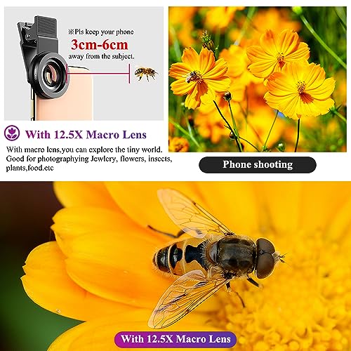 Phone Lens kit 0.45x Super Wide Angle & 12.5X Macro Micro Lens HD Camera Lentes fit for iPhone 6S 7 Xiaomi More cellphones