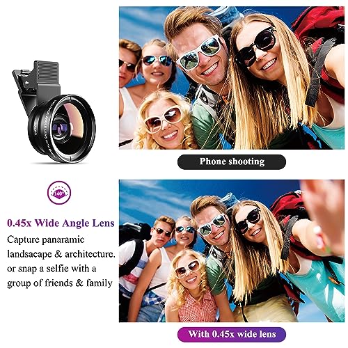 Phone Lens kit 0.45x Super Wide Angle & 12.5X Macro Micro Lens HD Camera Lentes fit for iPhone 6S 7 Xiaomi More cellphones