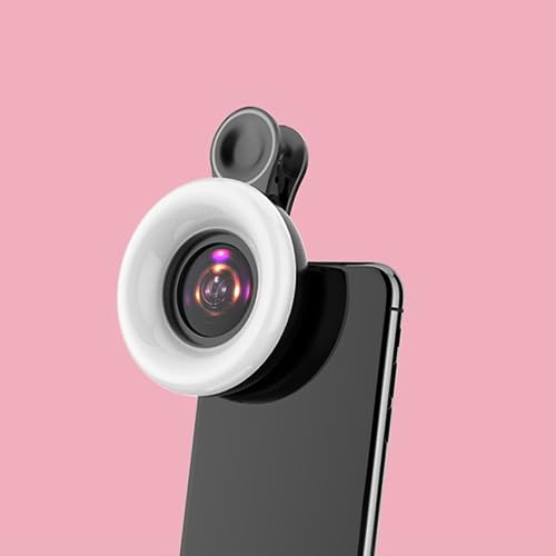 15X Macro Lens Mobile Phone HD Camera Lens with LED Ring Flash Light Smartphone Selfie Live Lamp Fill Light