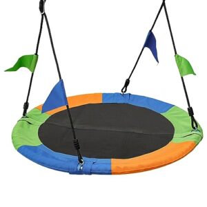 661lb Saucer Tree Swing 3.2ft for Kids Adults 900D Oxford Waterproof with Tree Hanging Straps, Steel Frame and Adjustable Ropes