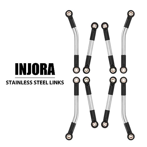 INJORA Stainless Steel High Clearance Chassis Links for FMS FCX24 1/24 RC Crawler Upgrade