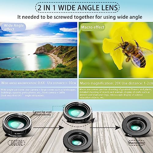 High Power 28x HD Phone Telephoto Lens Cell Phone Camera Lens Kit 198 Degree Ultra Wide Angle Fisheye Lens