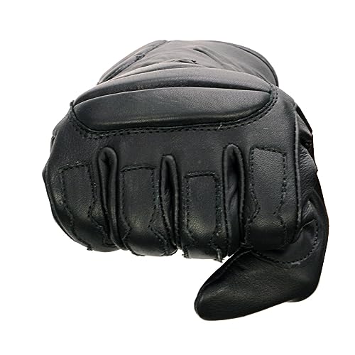 Milwaukee Leather SH451 Men's Black Leather Gauntlet Racing Motorcycle Hand Gloves with Wrist and Knuckle Padding Protection - 3X-Large