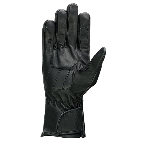Milwaukee Leather SH451 Men's Black Leather Gauntlet Racing Motorcycle Hand Gloves with Wrist and Knuckle Padding Protection - 3X-Large
