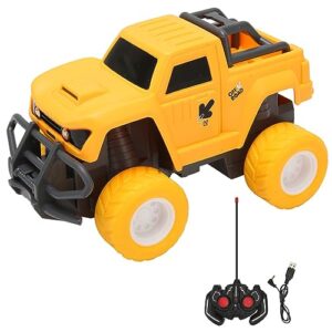 TOPINCN Mini RC Car Toy, Remote Control Car Toy Easy to Operate 1/24 for Children Gift (Orange Yellow)