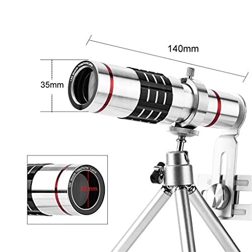 WUDILU Mobile Phone Lenses 18x Telescope Camera Zoom Optical Cellphone Telephoto Lens for Mobile Phone with Mini Tripod