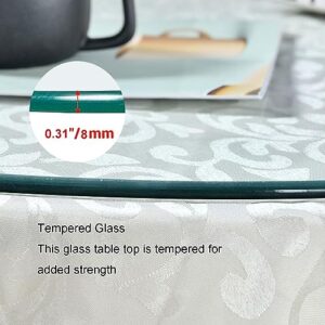 SAGIDAR Round Glass Table Top Marble Round Tempered Glass Dining Coffee Dinner, Round Table Glass 14IN 15IN 16IN, Round Kitchen Dining Table Top Furniture Home Furniture