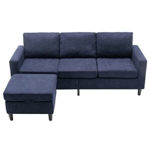 sgzyl Convertible Sectional Sofa with Two Pillows，Living Room L-Shape 3-Seater Upholstered Couch for Small Space