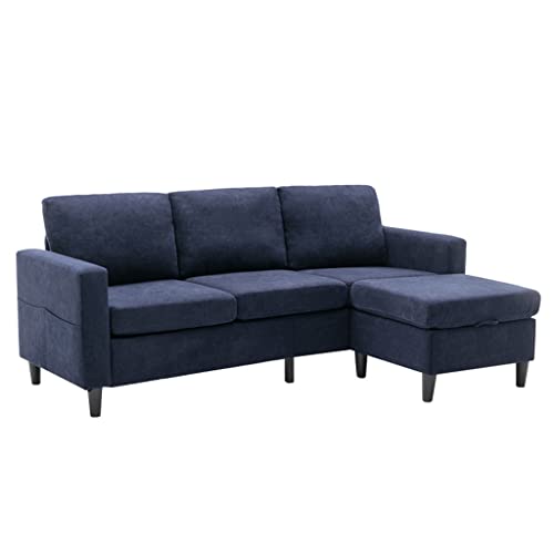 sgzyl Convertible Sectional Sofa with Two Pillows，Living Room L-Shape 3-Seater Upholstered Couch for Small Space