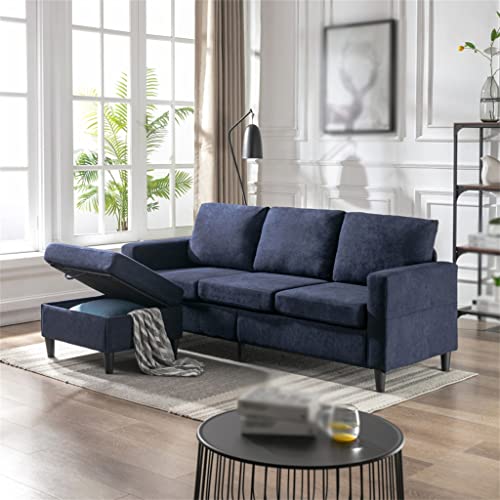 sgzyl Convertible Sectional Sofa with Two Pillows，Living Room L-Shape 3-Seater Upholstered Couch for Small Space