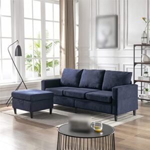 sgzyl Convertible Sectional Sofa with Two Pillows，Living Room L-Shape 3-Seater Upholstered Couch for Small Space