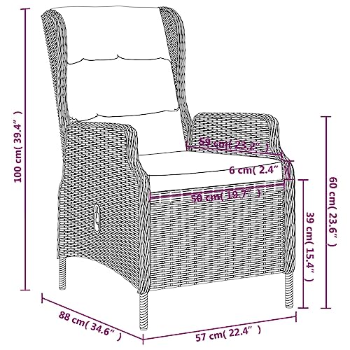 WHOPBXGAD 3 Piece Patio Dining Set Lawn Furniture,Patio Furniture Sets,Patio furnitureSui for patios, Gardens, lawns, Balconies, Poolside,Dark Gray